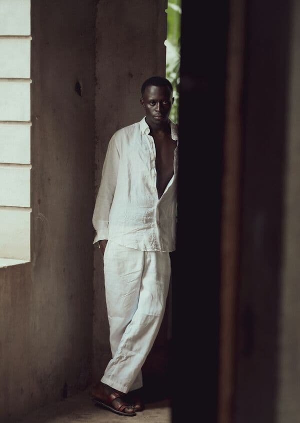 Linen Wide-Leg Trousers