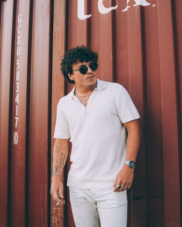 Polo Collar Knit Tee