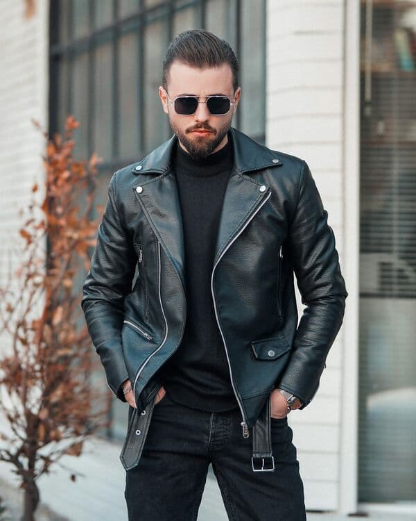 Leather Look Biker Jacket